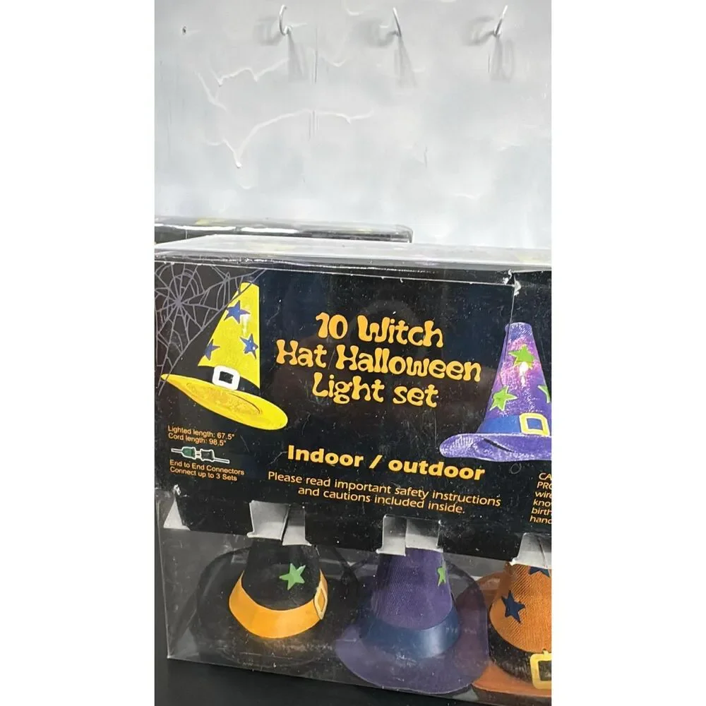 New  Spooky  Halloween Hat String Lights Indoor 2007 one box open just to plug